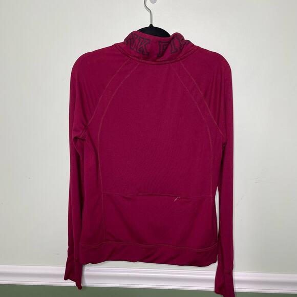 Pink Victoria’s Secret Ultimate Sweater Logo 1/2 Zip Mock Neck Athletic Pink M - Picture 8 of 11